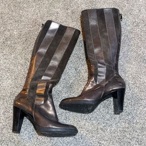 Tall dk gray metallic boots.  Franco Sarto - size 6.